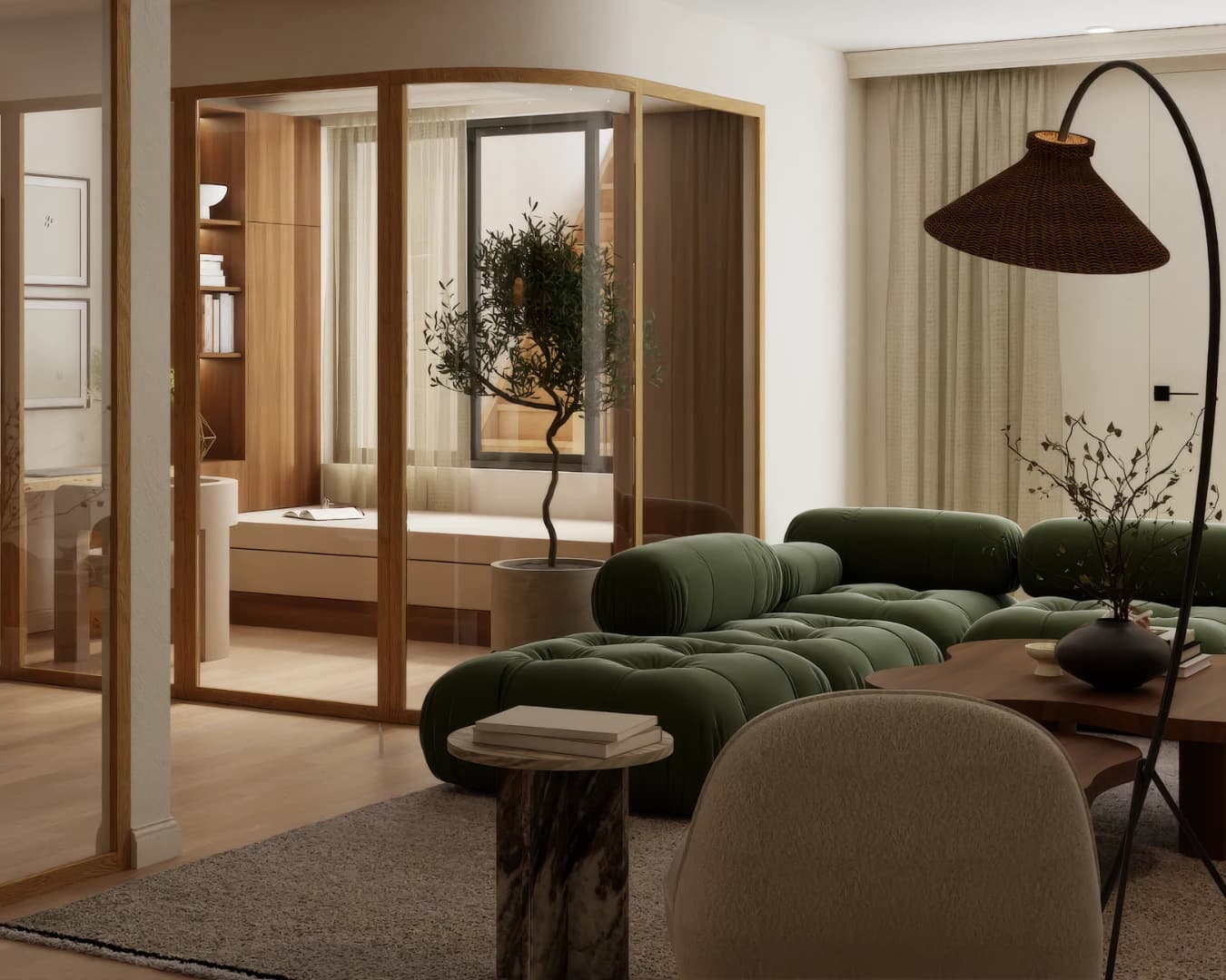 Modern living room interior design by Debora Interiors