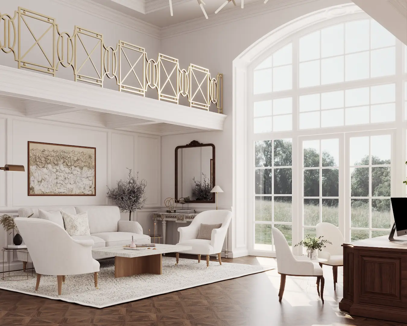 Luxurious living area with modern furniture by Debora Interiors